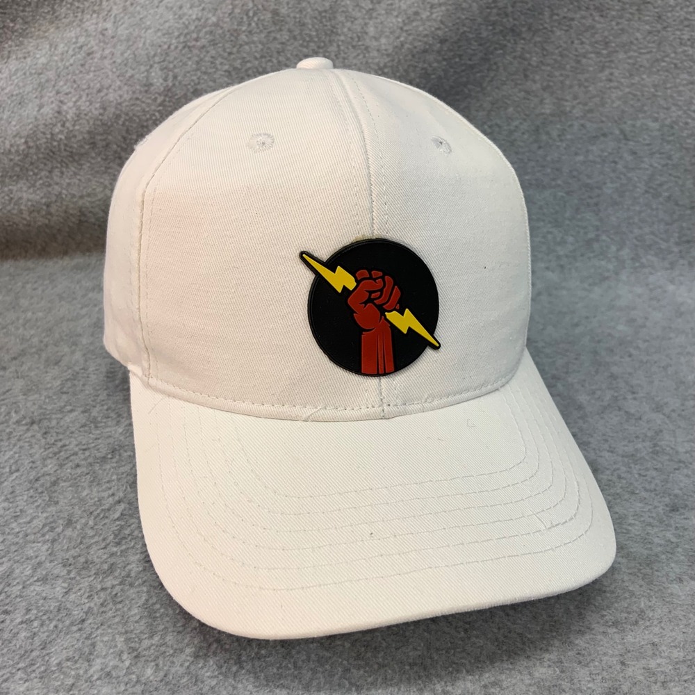 Fist Lightning Bolt Unisex White Global Poker Hat Snapback OSFM